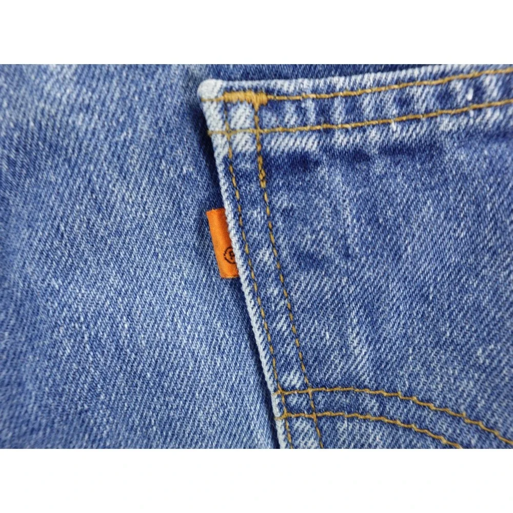 Vintage Levis 505 Shorts Mens 38 Blue Denim Cut Off Distressed USA‎ Orange Tab